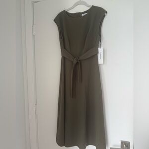 Calvin Klein Olive Green Midi Dress